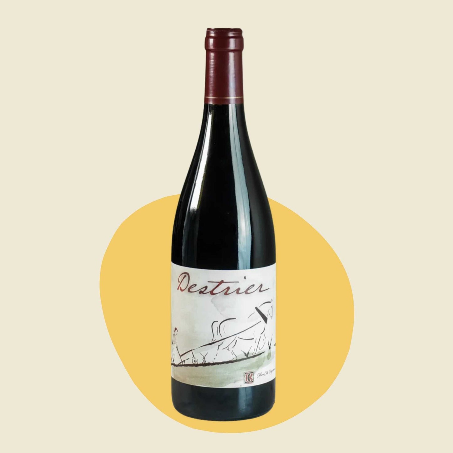 Original bottle of Céline Coté 'Destrier' Bourgogne Rouge 2020