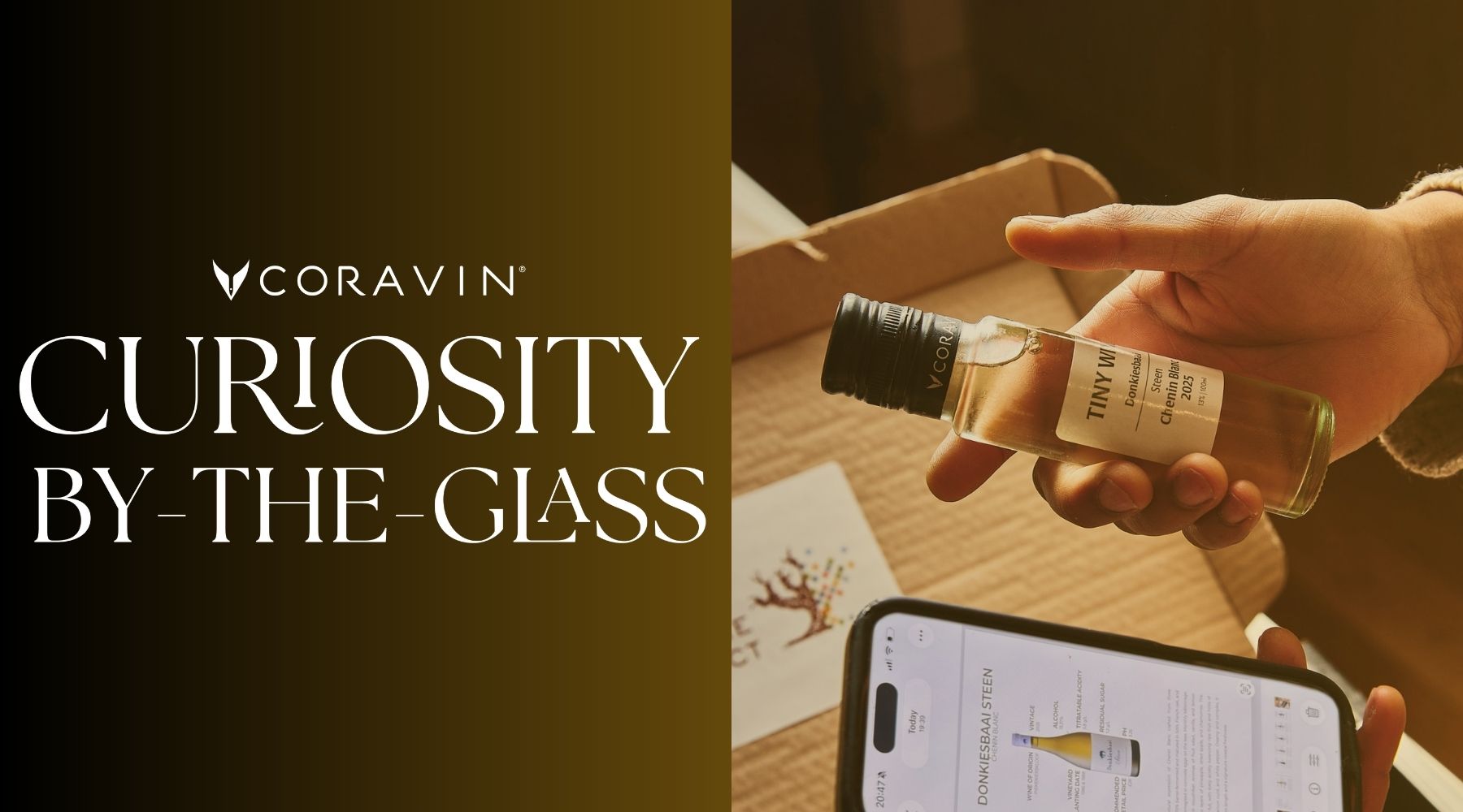 Wine tasting tubes presented for Tiny Wine’s Curiosity By-the-Glass experience