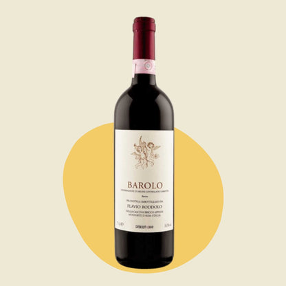 Original bottle of Flavio Roddolo Barolo 2015
