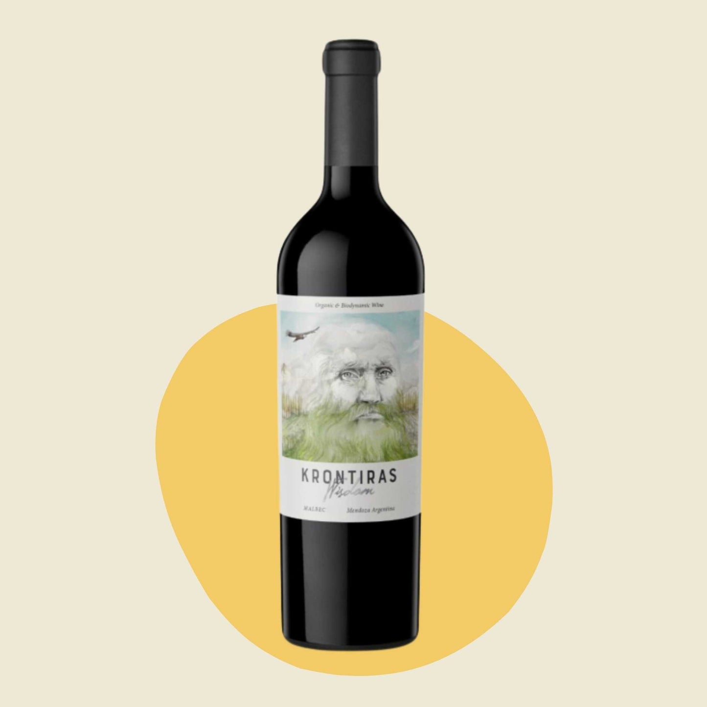 Original bottle of Bodegas Krontiras 'Wisdom' Malbec 2021