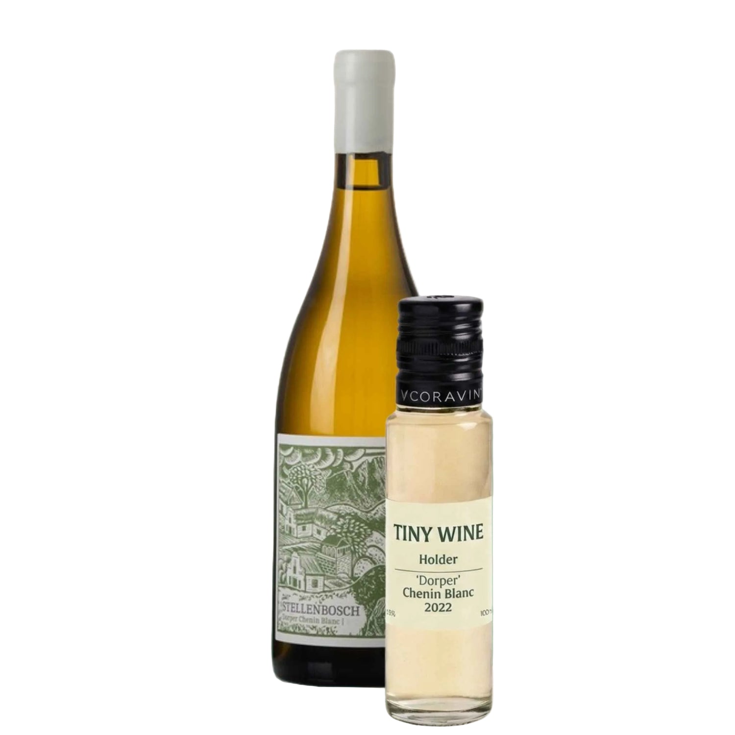 Holder Dorp Chenin Blanc 2022 bottle with matching 100ml wine sample.