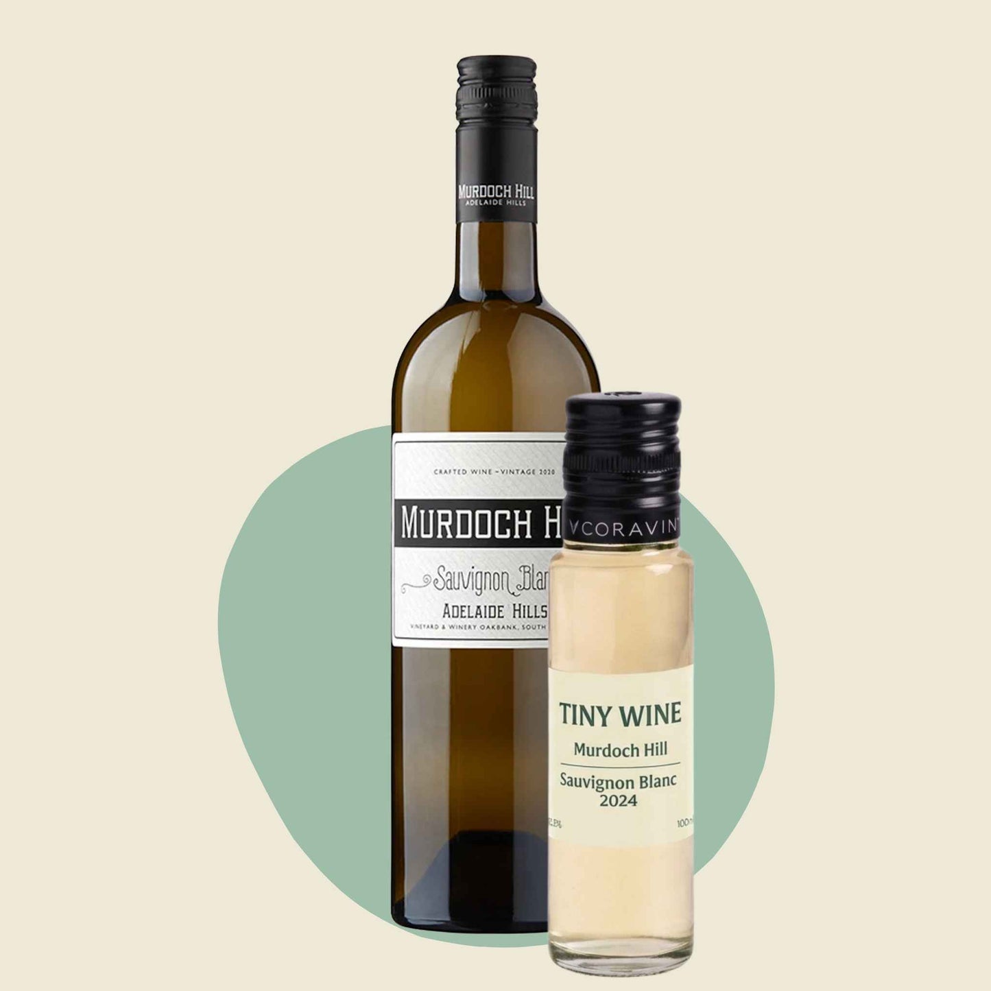 Murdoch Hill Sauvignon Blanc 2024 bottle with matching 100ml wine sample.