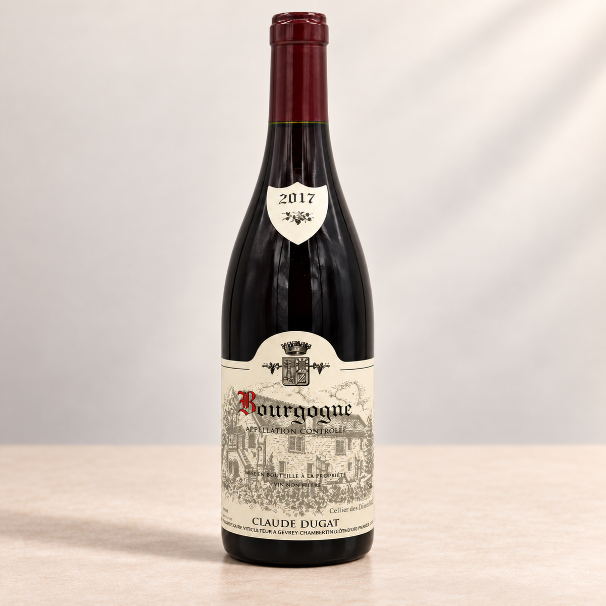 Domaine Claude Dugat Bourgogne Rouge, 750ml bottle with representative 2017 label.